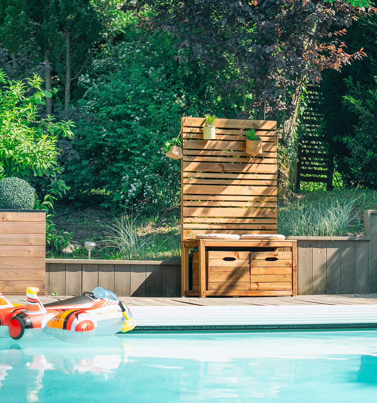 Panneau brise vue pliant bois de jardin piscine balcon Lignz 2363